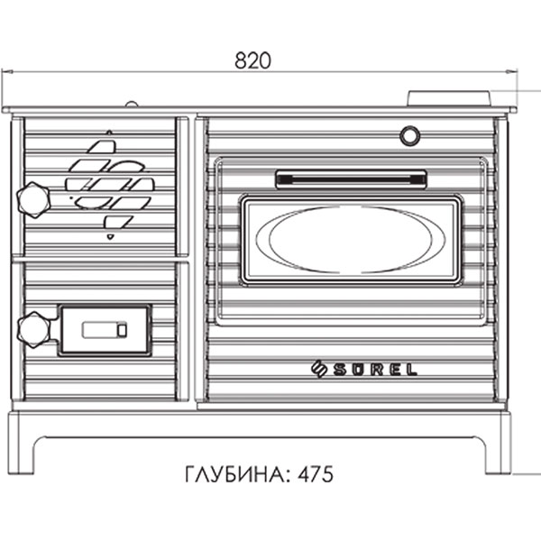 Піч на дровах з духовкою Duval Surel EK-5014